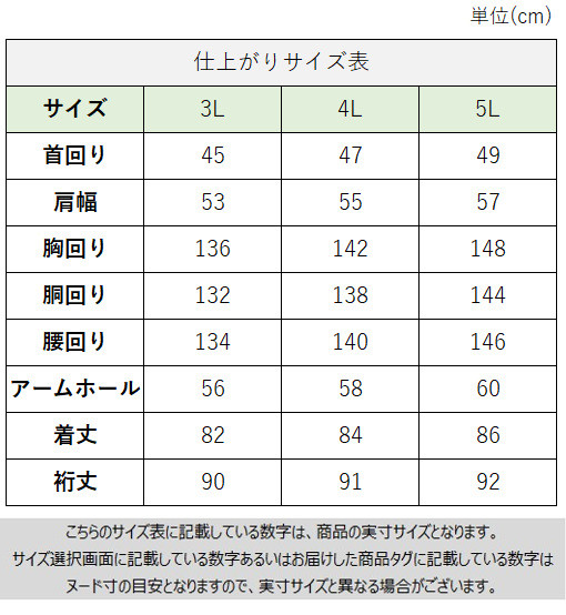 サイズチャート