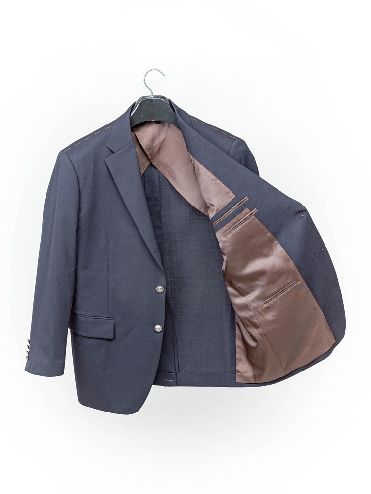 Franco Rosati】２釦ジャケット W50/P50 ｽﾄﾚｯﾁ 紺ﾌﾞﾚ【ﾒﾀﾙ釦】 メンズ 