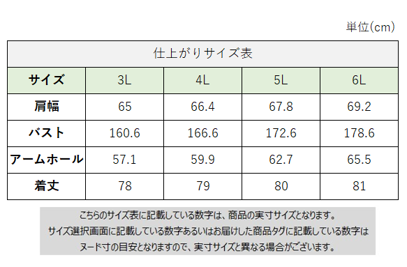 サイズチャート