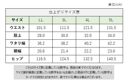 サイズチャート