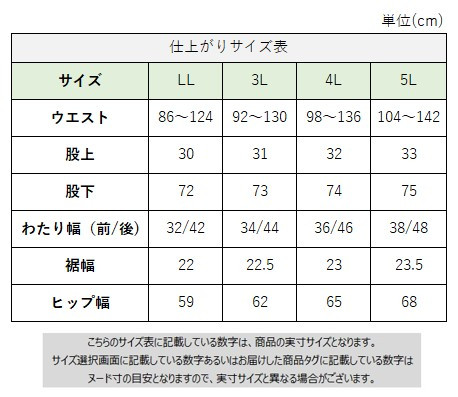 サイズチャート