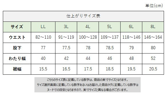 サイズチャート