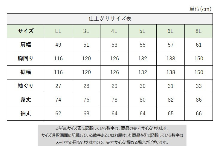 サイズチャート