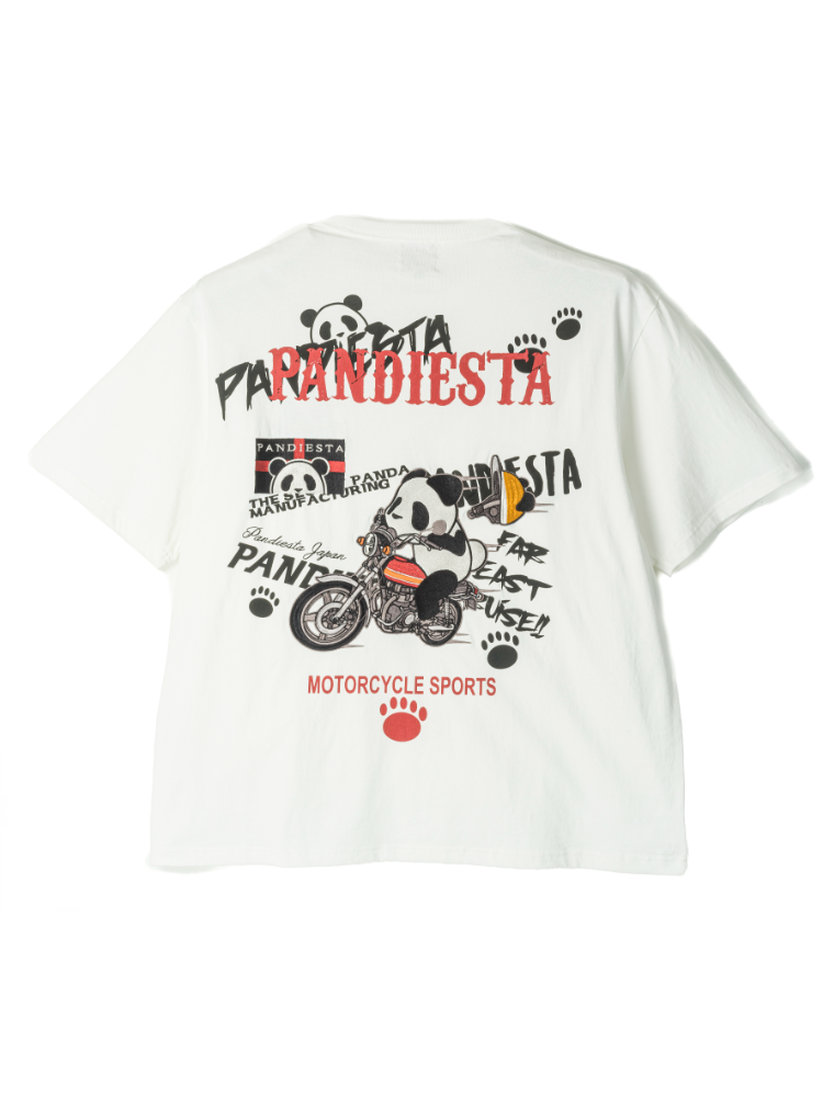 パンダ出品 ホワイト 【PANDIESTA JAPAN】バイカーパンダTシャツ | フォーエル公式通販