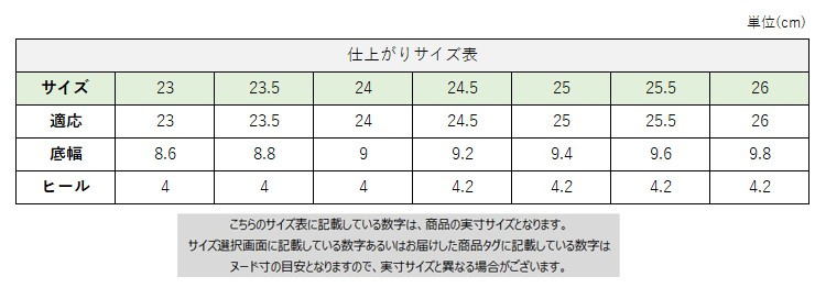 サイズチャート