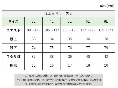サイズチャート