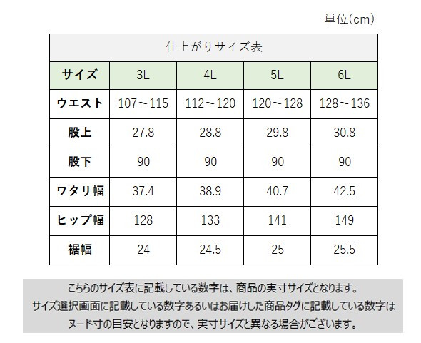 サイズチャート