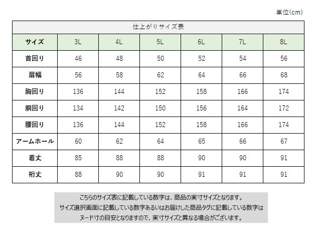 サイズチャート