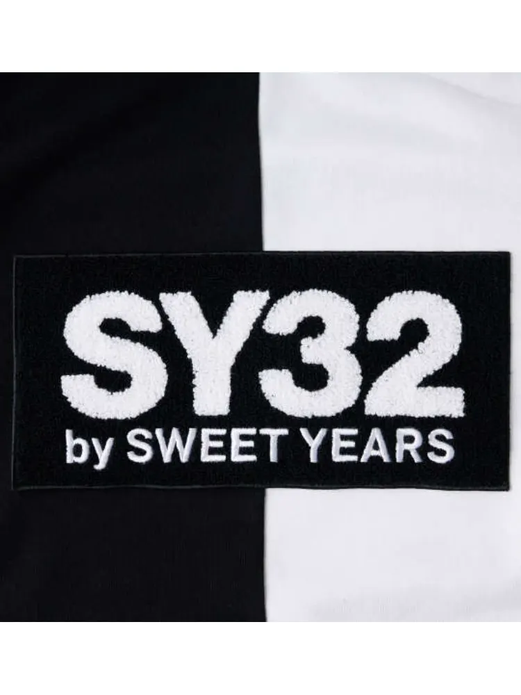 SY32 by SWEET YEARS ワッペン ボックスロゴ プルパーカー wトップス