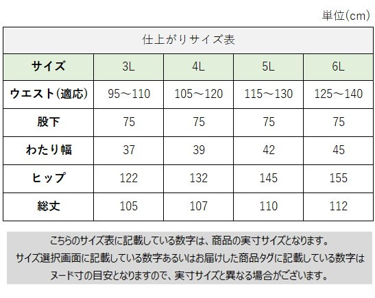 サイズチャート