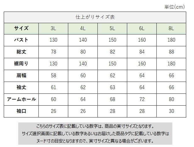 サイズチャート