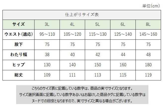 サイズチャート