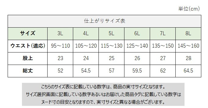 サイズチャート