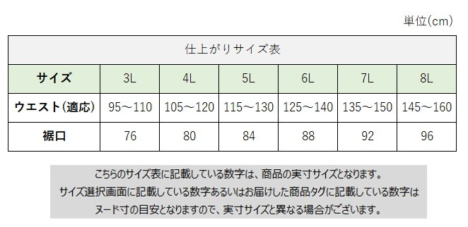 サイズチャート