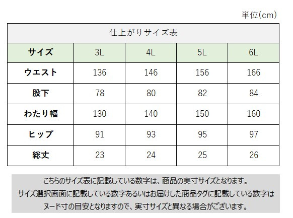 サイズチャート