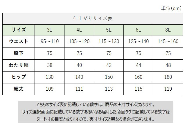 サイズチャート