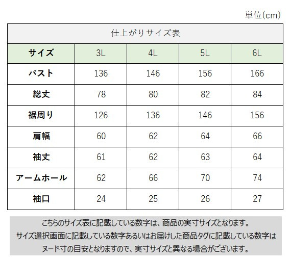 サイズチャート