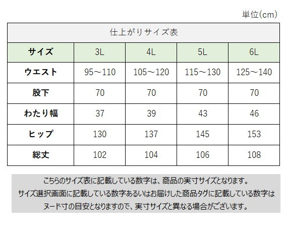 サイズチャート