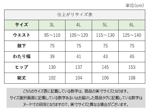 サイズチャート