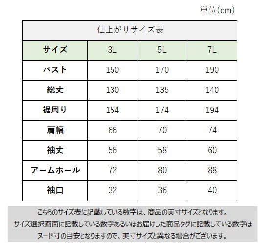 サイズチャート