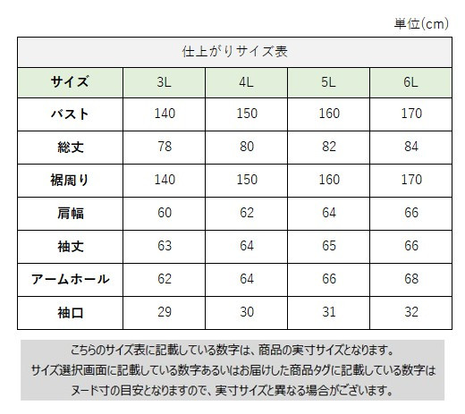 サイズチャート