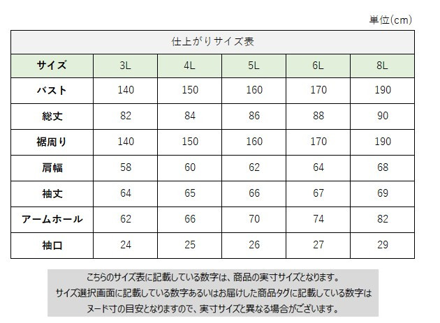 サイズチャート