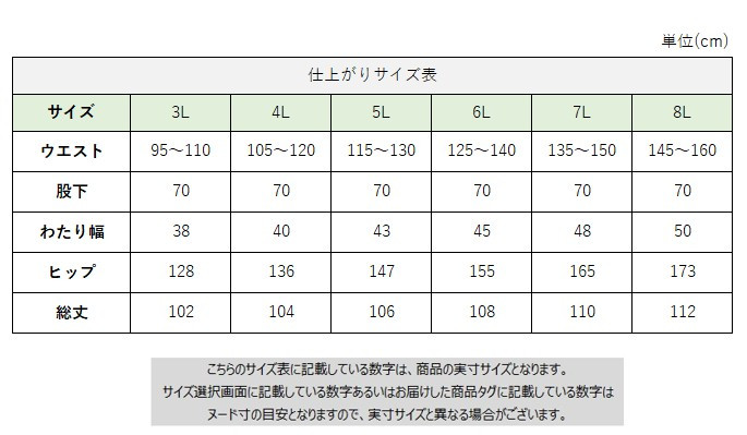 サイズチャート