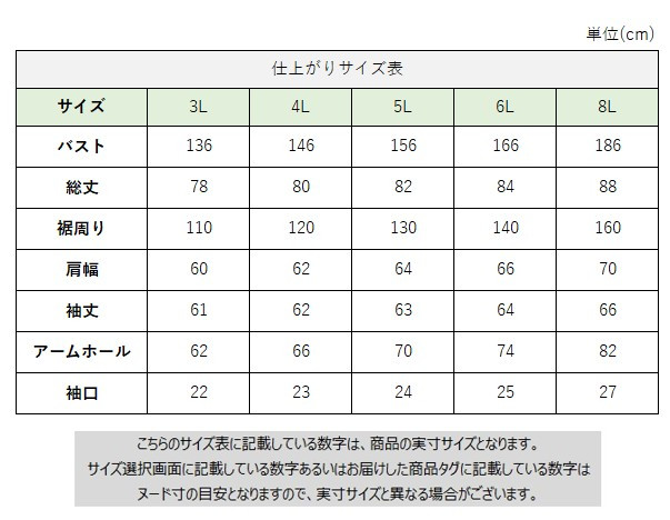 サイズチャート