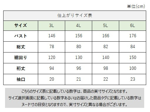 サイズチャート