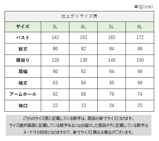 サイズチャート