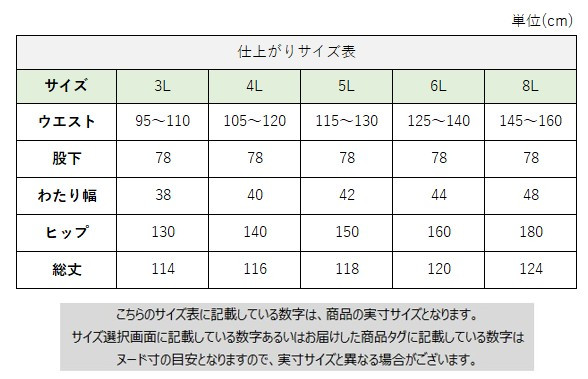 サイズチャート