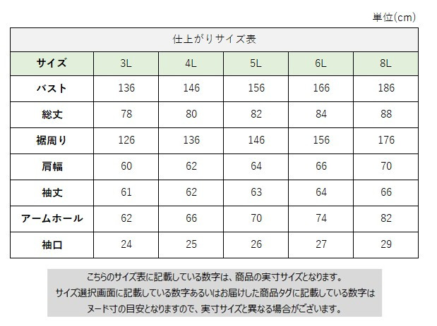 サイズチャート
