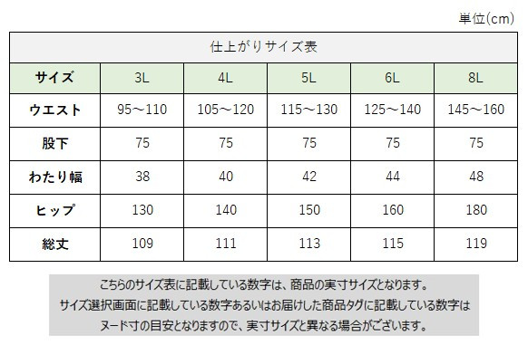 サイズチャート