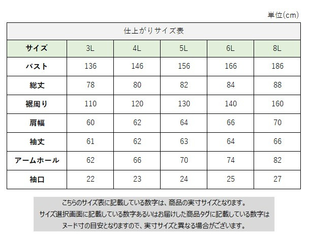 サイズチャート