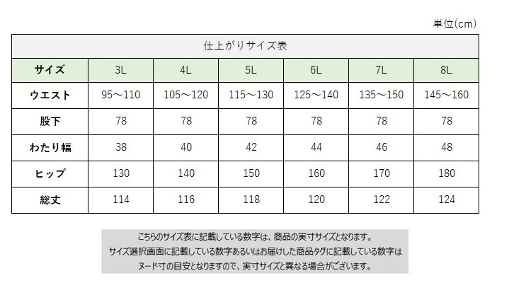 サイズチャート
