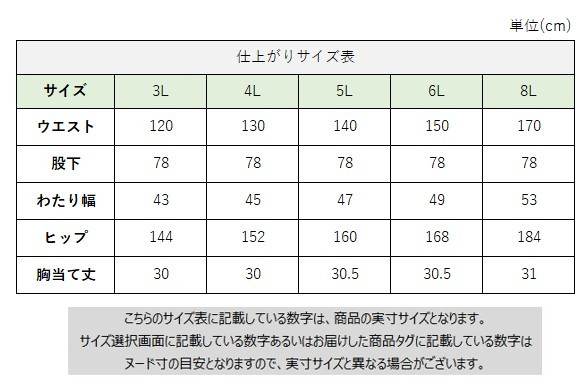 サイズチャート