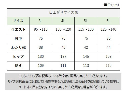 サイズチャート