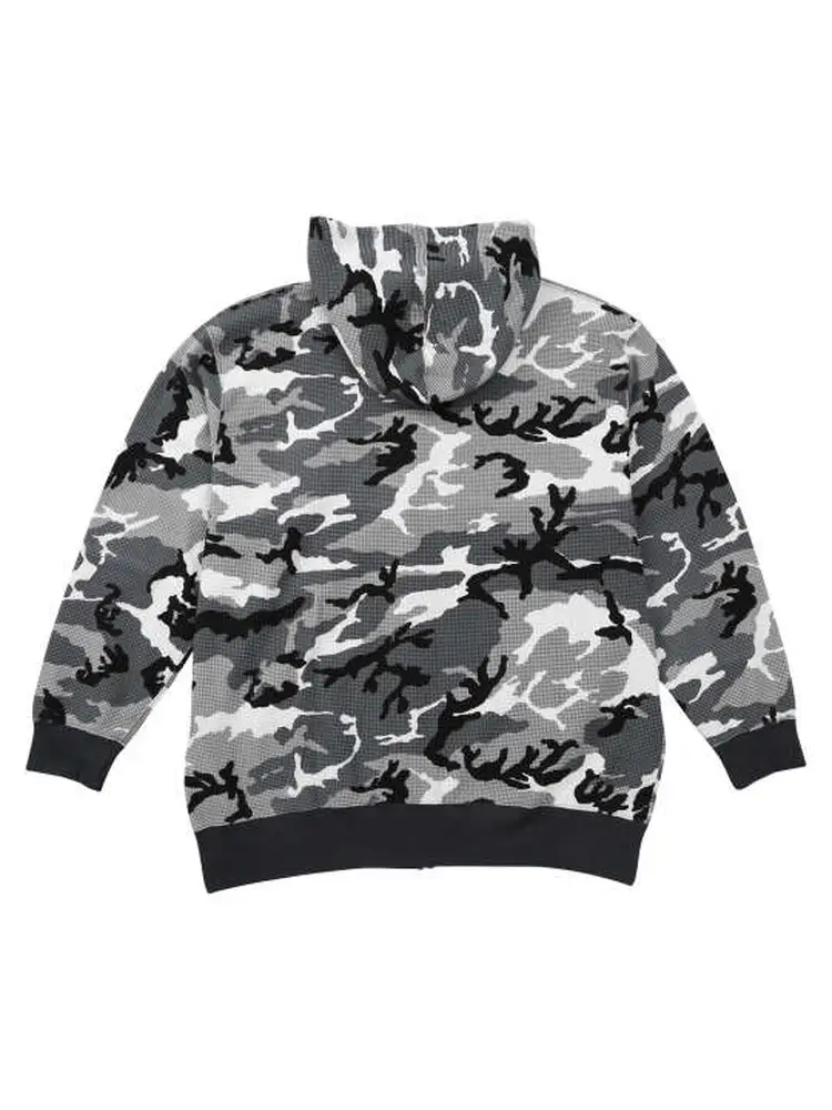 M．グレー 【BEN DAVIS(ベン デイビス)】ワッフルフルジップパーカー