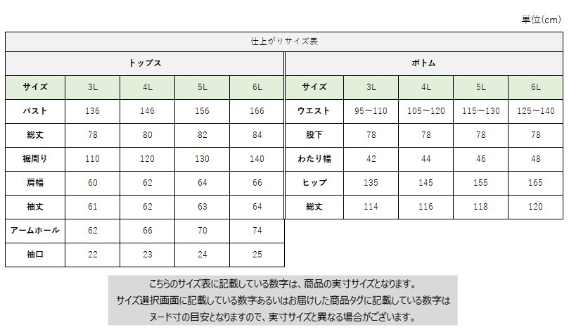 サイズチャート