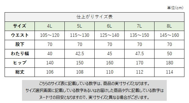 サイズチャート