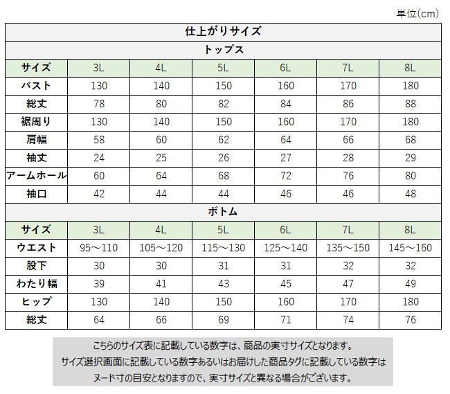 サイズチャート