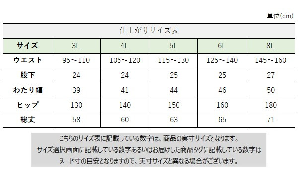 サイズチャート