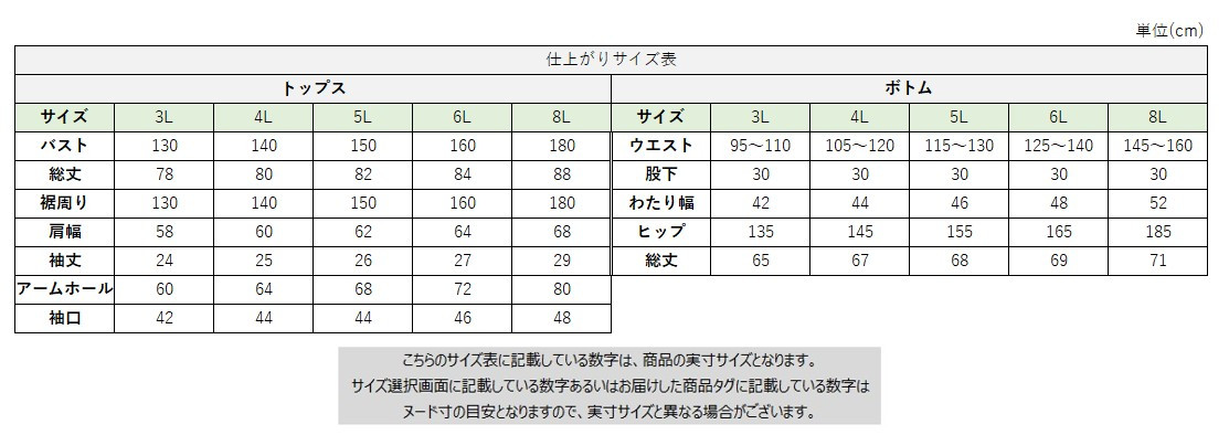 サイズチャート