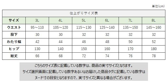 サイズチャート