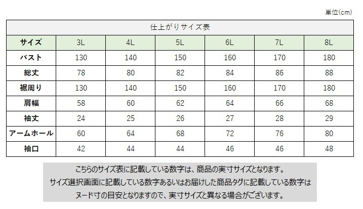 サイズチャート