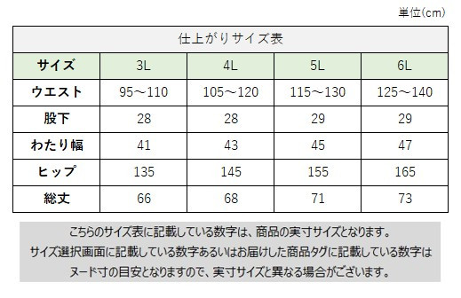 サイズチャート