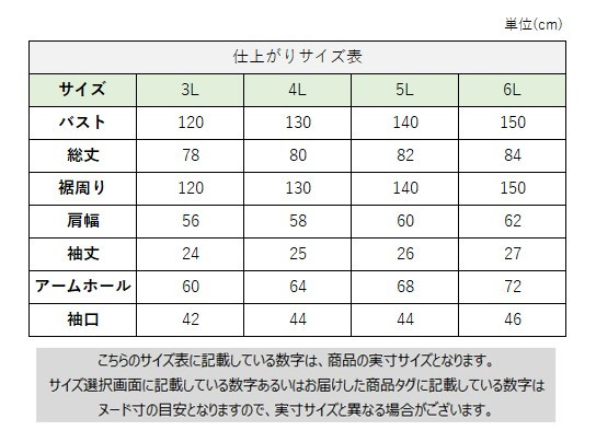 サイズチャート