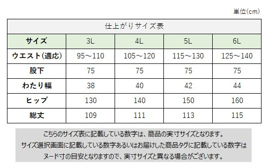 サイズチャート