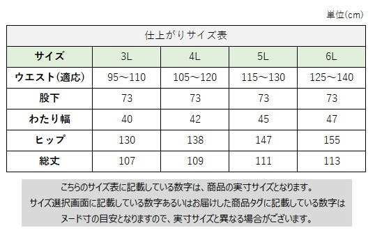 サイズチャート