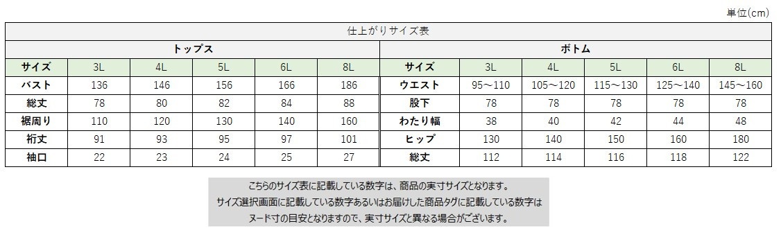 サイズチャート